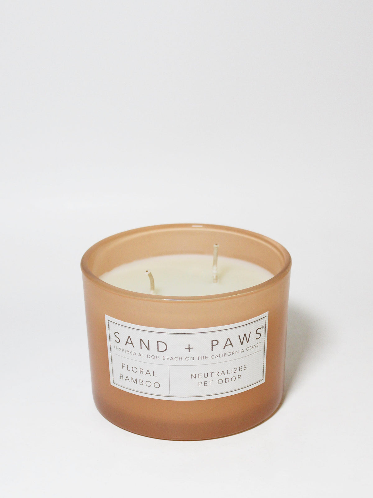 Cozy Sand + Paws Floral Bamboo 12 oz scented candle