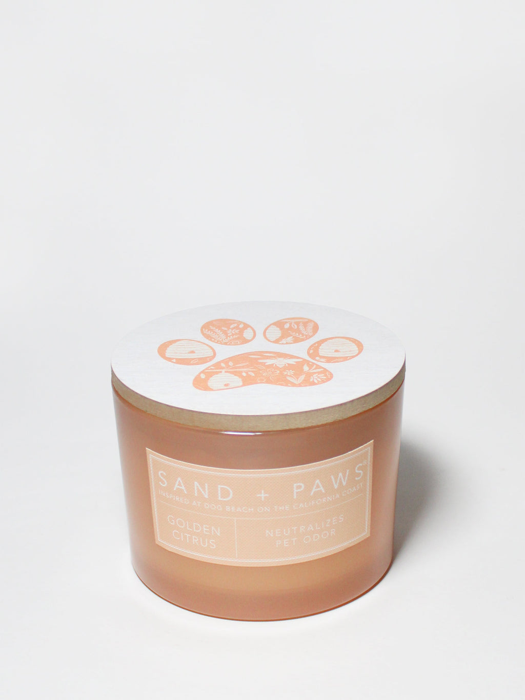 Cozy Sand + Paws Golden Citrus 12 oz scented candle