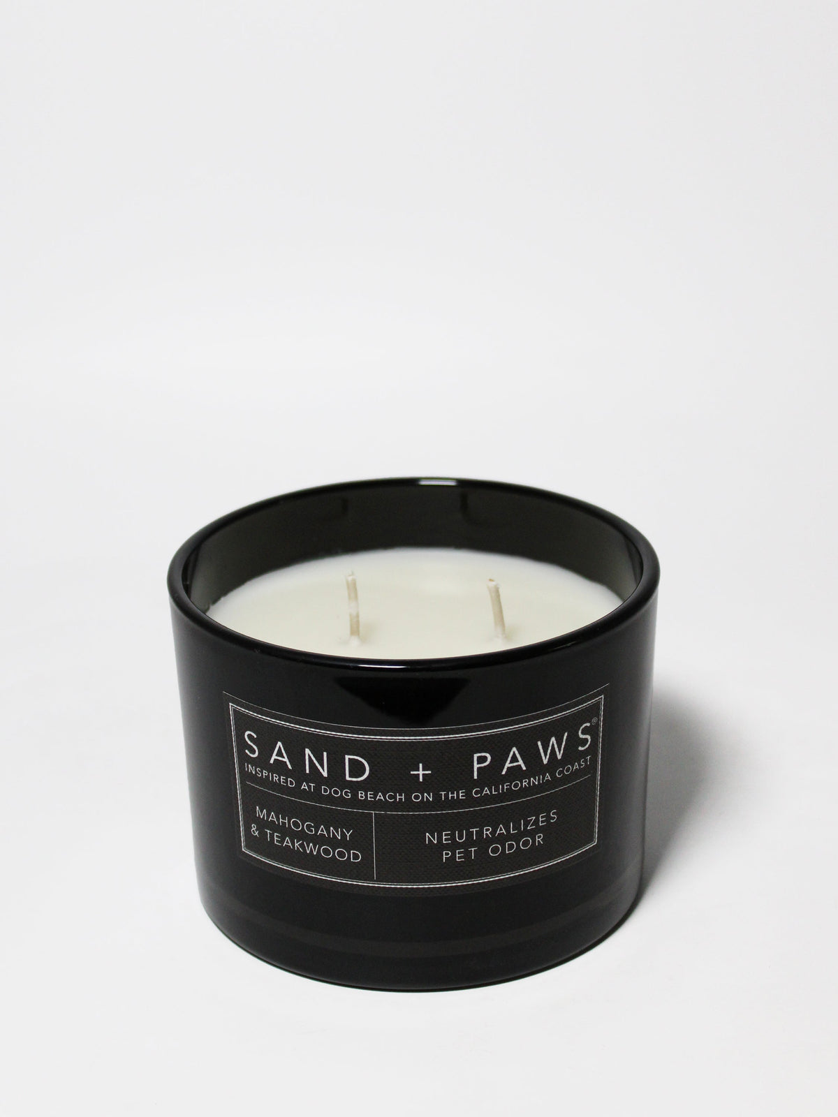 Cozy Sand + Paws Mahogany & Teakwood 12 oz scented candle