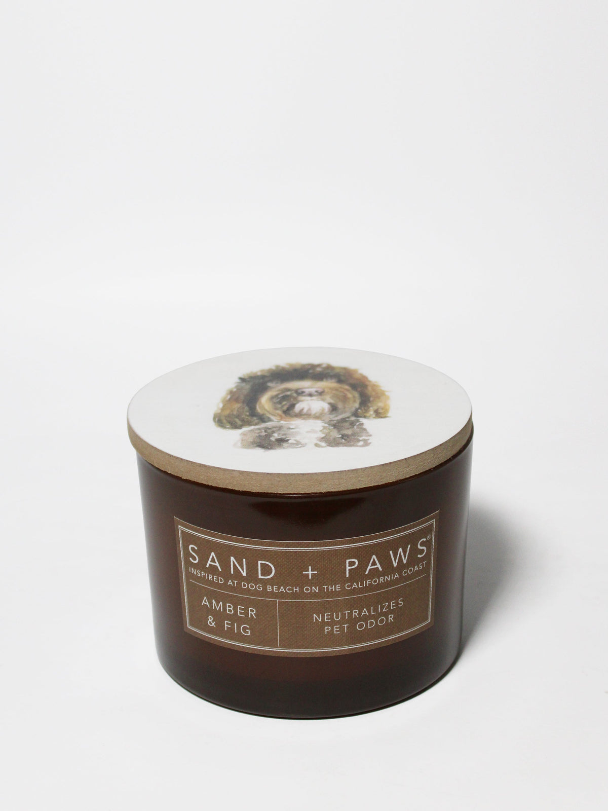 Cozy Sand + Paws Amber & Fig 12 oz scented candle