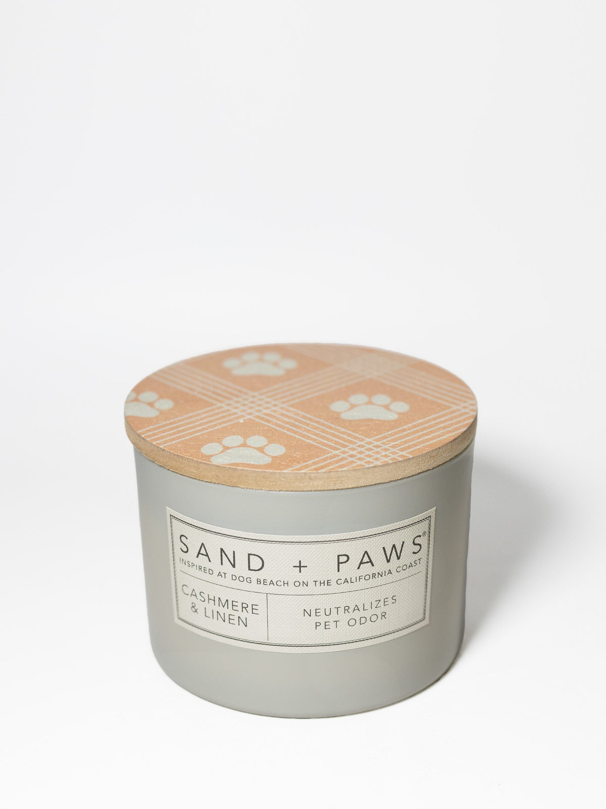 Cozy Sand + Paws Cashmere & Linen 12 oz scented candle