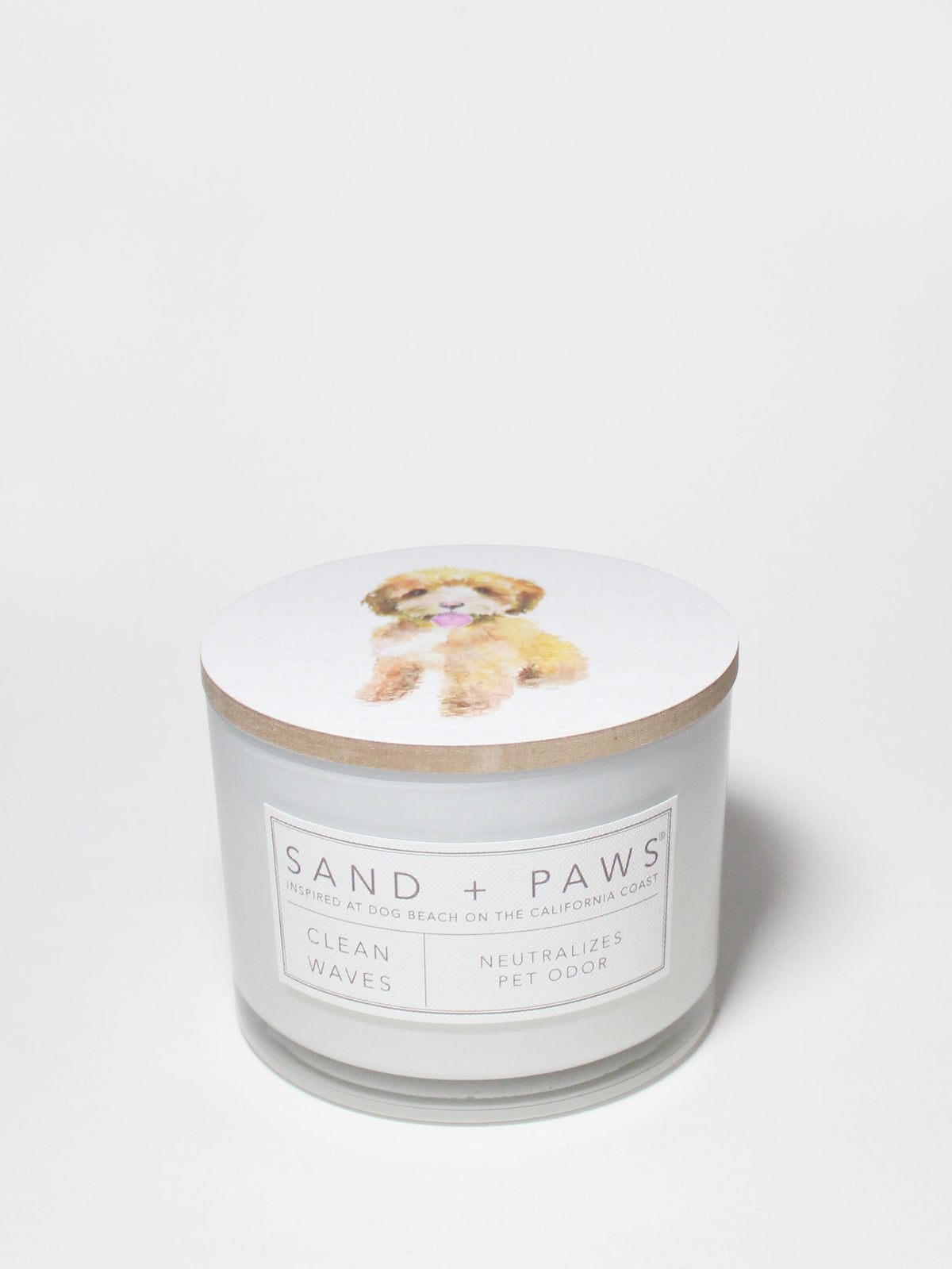 Cozy Sand + Paws Clean Waves 12 oz scented candle